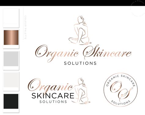 Organic Skincare Logo Set Macarons And Mimosas