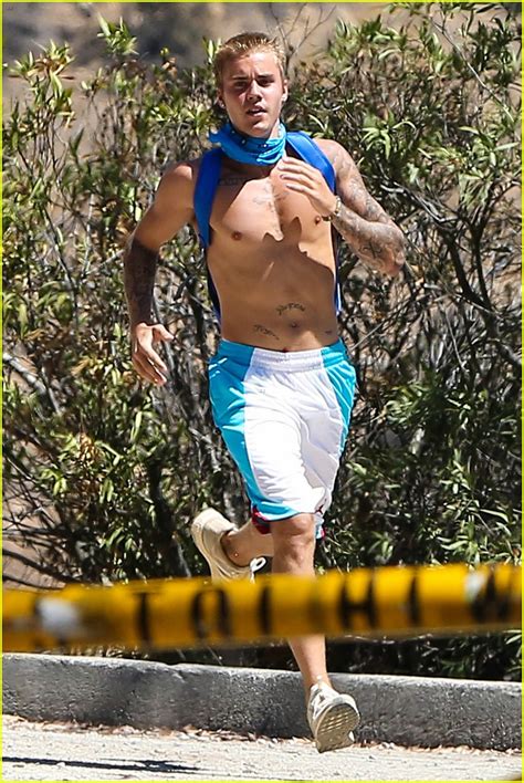 Photo Justin Bieber Goes On A Shirtless Solo Hike Photo Just Jared