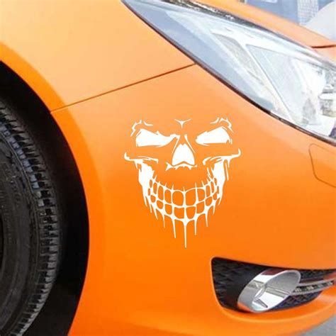 Hot Selling New Arrival Retro Design Reflective Skull Car Stickers Styling Removable Waterproof