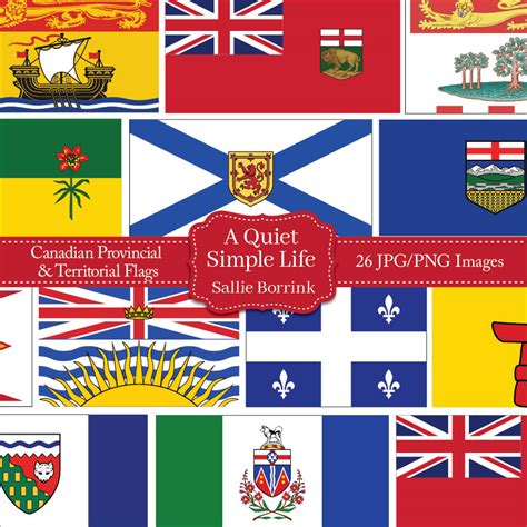 Canadian Provincial And Territorial Flags Clip Art A Quiet Simple