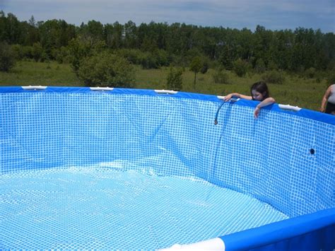 Can she heat up the. How to Set Up 15 Foot Intex Metal Frame Above Ground ...