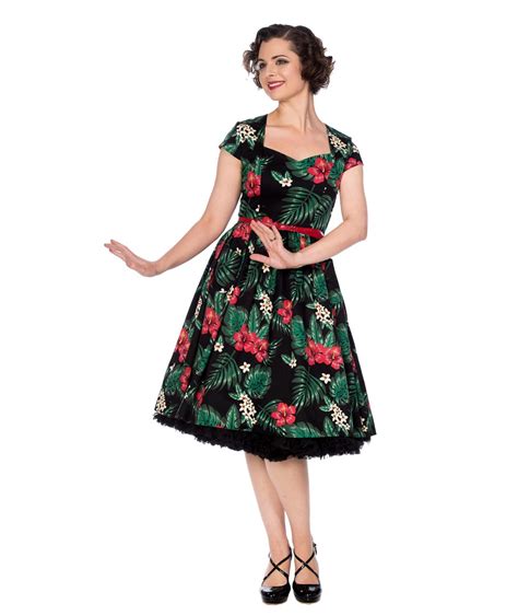 robe rockabilly vintage banned clothing hibiscus sleeve dr16185
