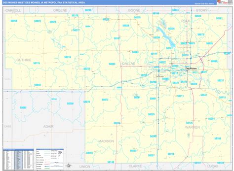 Des Moines West Des Moines Metro Area Ia Zip Code Maps Basic