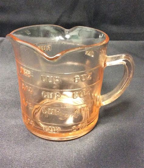 Kelloggs Pink Depression Glass Spout Measuring Cup Signed No
