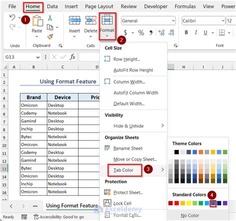 How To Change Worksheet Tab Color In Excel 4 Handy Ways