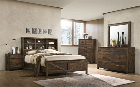 Lifestyle Furniture Rustic Oak Queen Bed