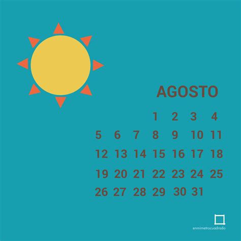 Calendarios Descargables Agosto Enmimetrocuadrado