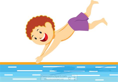 Swimming Clipart Boy Diving Into Pool Summer Clipart2 Classroom Clipart