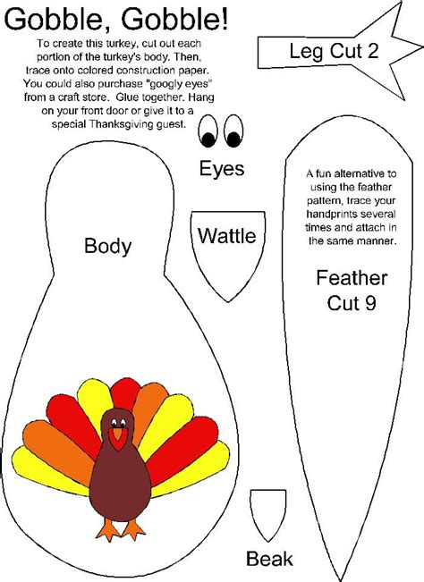 Template Turkey Craft For Kids All In One Turkey Turkey Template