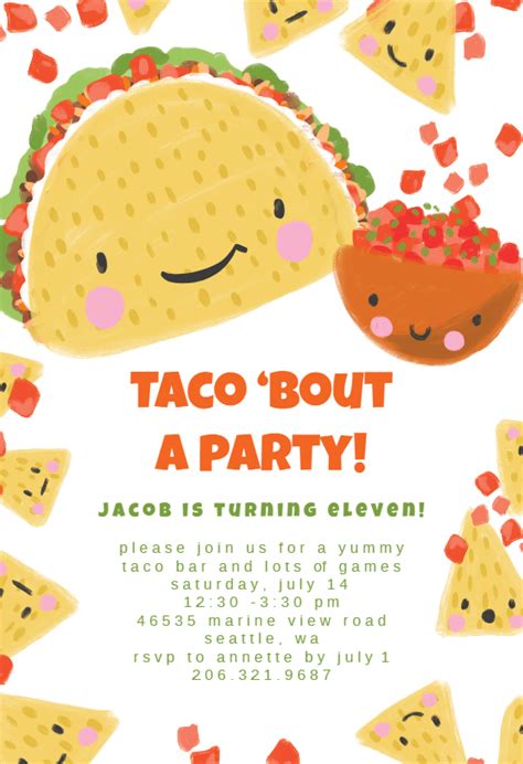 taco bout birthday invitation template