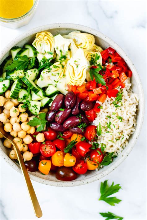 Mediterranean Brown Rice Salad Vegan Gluten Free Daisybeet