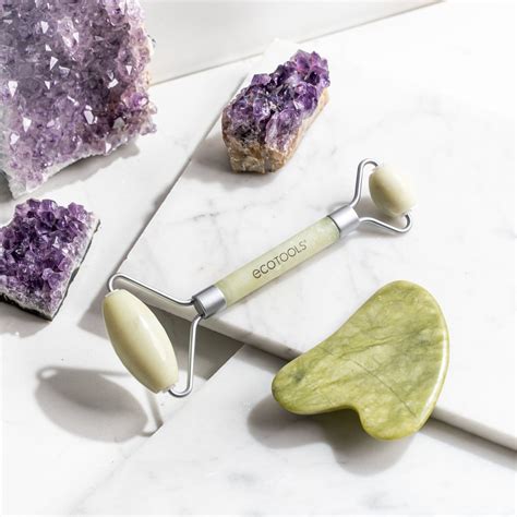 ecotools jade roller gua sha stone duo