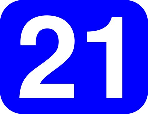 The years 21 bc, ad 21, 1921, 2021. File:21 white, blue rounded rectangle.svg - Wikimedia Commons