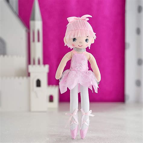Butterfly Craze Ballerina Dancer Doll Soft Cuddly Cloth Doll Stuffed Toy With Pink Yarn Hair