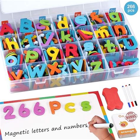 Magnetic Letters Kit 266 Pcs A Z Foam Magnetic Letters