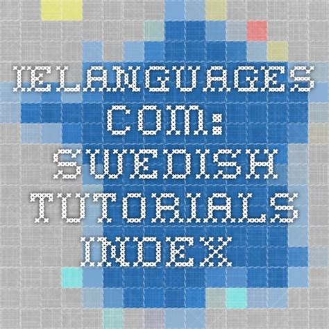 Swedish Language Lessons Basic Swedish Phrases