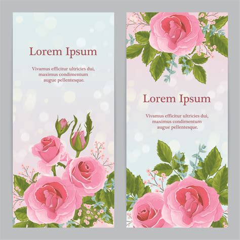 Pink Rose Banner Template Vector Free Download