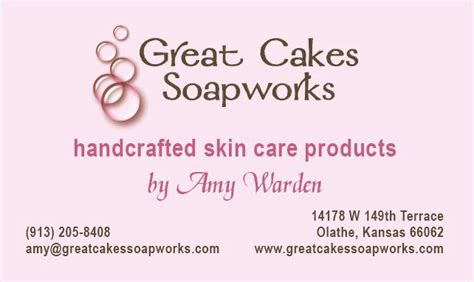 New Business Cards Great Cakes Soapworks