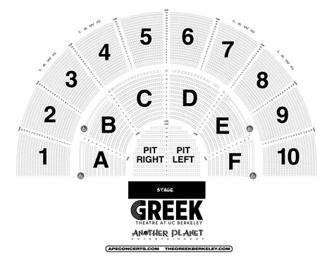 Greek Theater Berkeley Seating Chart With Seat Numbers Bruin Blog