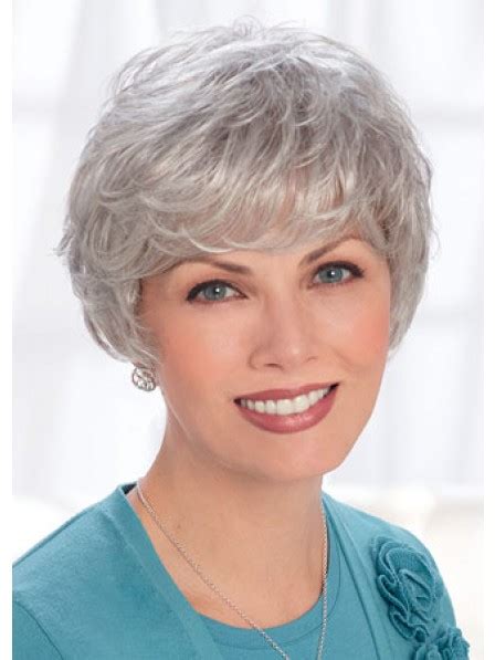 Short Layered Grey Hair Wigs For Women