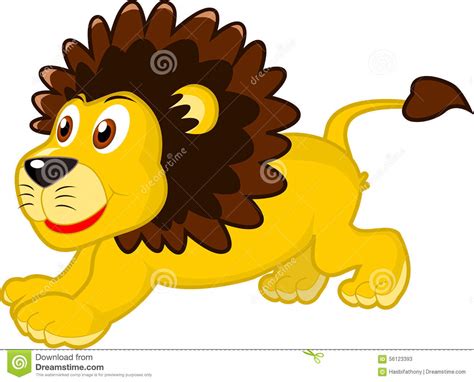 Happy Lion Stock Vector Illustration Of Cartoon Mammal 56123393