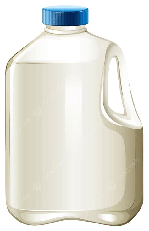 Milk Bottle Illustration White Background Fresh Vector Illustration