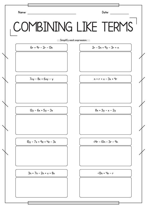 All Worksheets Combine Like Terms Worksheets Printable Worksheets