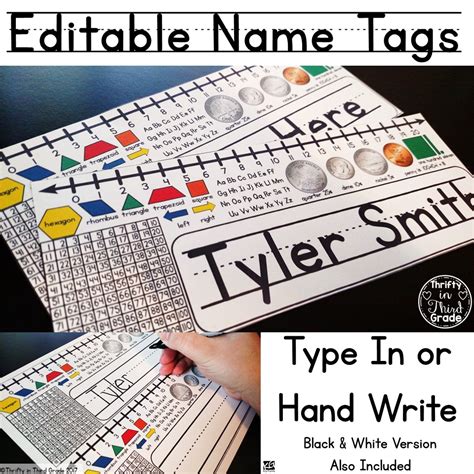 Editable Name Tags Primary Name Plates Desk Plates Thrifty In