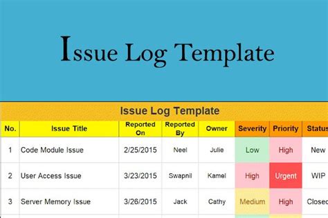 Project Issue Log Template Issue Tracking Template For Excel Free Download Projectmanager