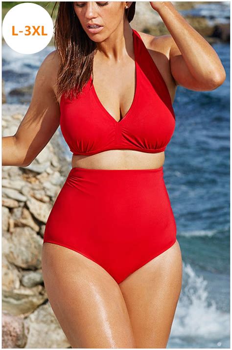 Overweight Lady Extra Big Size 3xl High Waist 2016 Women Fat Bikini