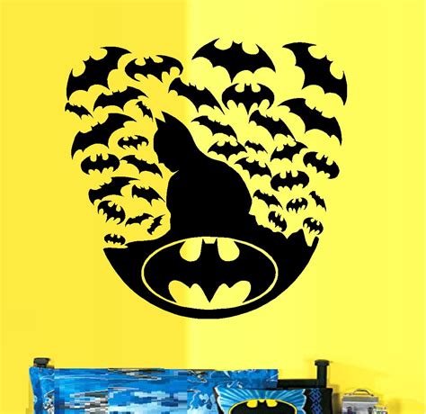 Decal ~ Batman Silhouette With Bats Wall Decal ~ 20 X 20