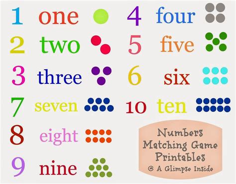 Number Matching Game Printable Printable Word Searches