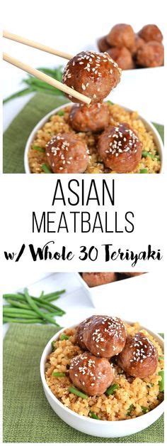 Mix all the ingredients and shape into 30 meatballs approximately 1 across. Asian Turkey Meatballs w/ Whole 30 Teriyaki | Recipe ...