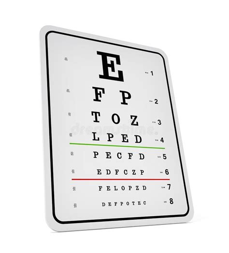 Eye Test Chart On White Background 3d Illustration Stock Illustration
