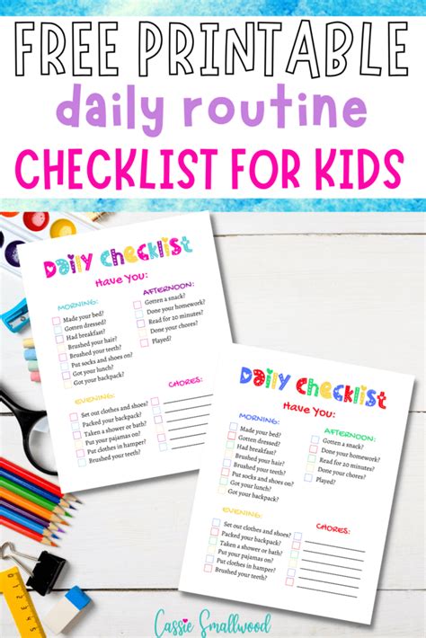 Daily Routine Checklist Printable