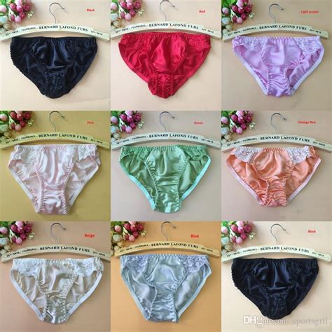 2019 Sexy Lace Satin Panties For Woman Soft Antibacterial Silk