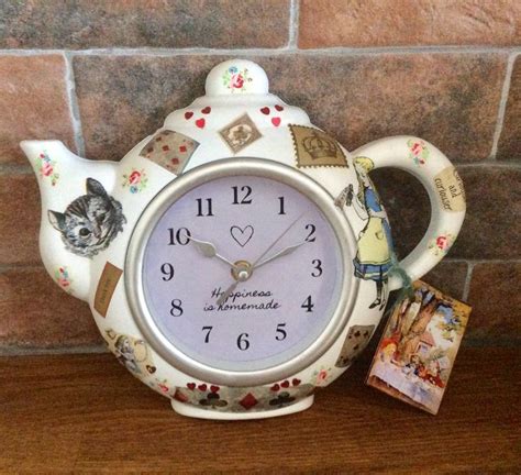 Alice In Wonderland Teapot Wall Clock Wall Mounted Kitchen Etsy Uk