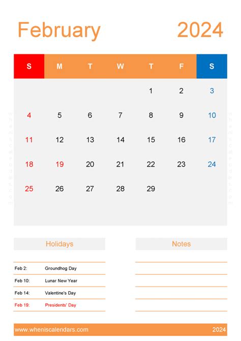 2024 February Calendar Printable Free Monthly Calendar