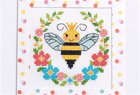 Patterns Printable Pdf Download Bee Happy Mini Cross Stitch Pattern