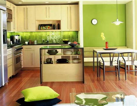 dapur minimalis berwarna hijau