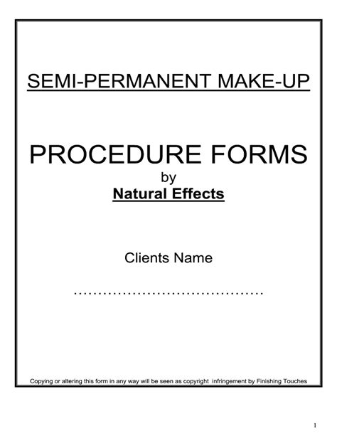 Permanent Makeup Consent Form Saubhaya Makeup