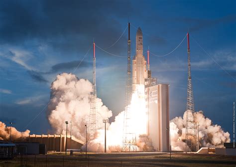 Arianespace Launch A Success Ariane 5 Eca Orbits Astra 2f And Gsat 10