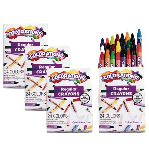 Colorations® Regular Crayons Set Of 24 Colors 4 Packs