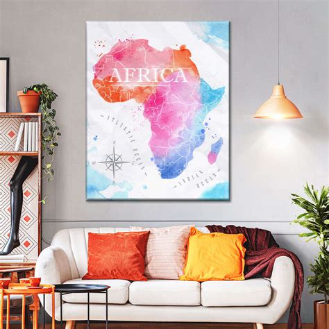 Pastel Africa Map Wall Art Digital Art