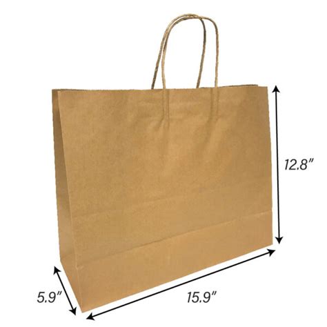 Fashion 16 X 6 X 12 100 Recycled Kraft Paper Shopping Bags 250cs