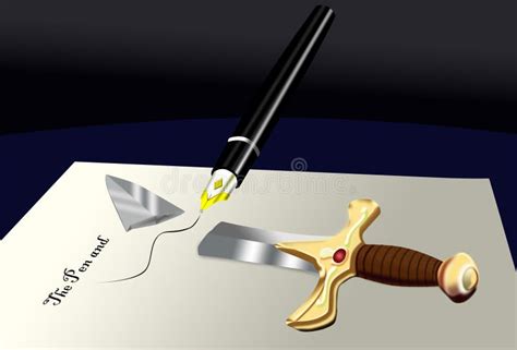 The Pen Is Mightier Than The Sword Stock Illustration Illustration Of