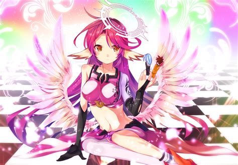 Wallpaper Ilustrasi Gadis Anime Sayap No Game No Life Rambut