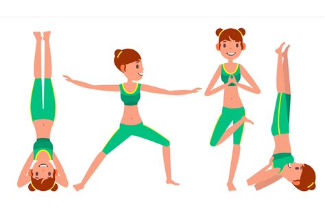 Yoga Woman Poses Set Female Vector Yoga Figures Silhouettes