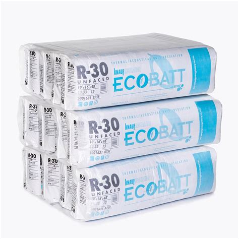 Knauf Insulation R 30 Ecobatt Unfaced Fiberglass Insulation Batt 10 In