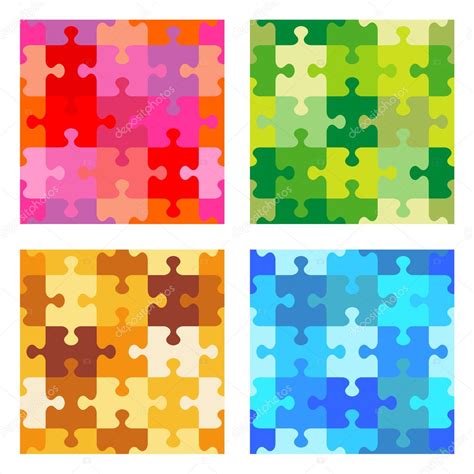Seamless Jigsaw Puzzle Patterns — Stock Vector © Ratselmeister 3577279